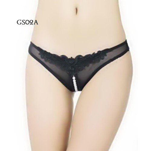 G STRING OPEN CREACH UNDERWEAR WOMENS SEXY BLACK UNDERWEAR GS02A นําเข้าคุณภาพ !!