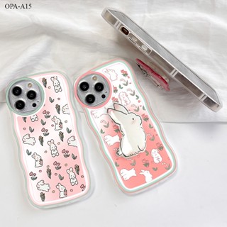 【ฟรี ที่วางโทรศัพท์】OPPO A15 A15S A16 A17 A17K A37 A37F NEO 9 A39 A57 A83 2016 เคสออปโป้ สำหรับ Soft TPU Clear Case การ์ตูน Flower Rabbit เคส เคสโทรศัพท์ เคสมือถือ เคสนิ่ม Big Wave Shockproof Cover