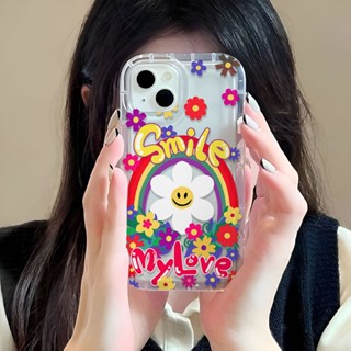 เคสโทรศัพท์มือถือ ลายดอกไม้ หน้ายิ้มน่ารัก สําหรับ iphone 14promax 11 13 12 7Plus 6 6s XR X XS Max