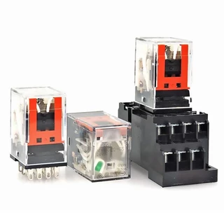 รีเลย์ ของแท้ใหม่ MY2N-GS MY4N-GS แถมซ็อกเก็ต 12VDC 24VDC 220vacราคาต่อชุด