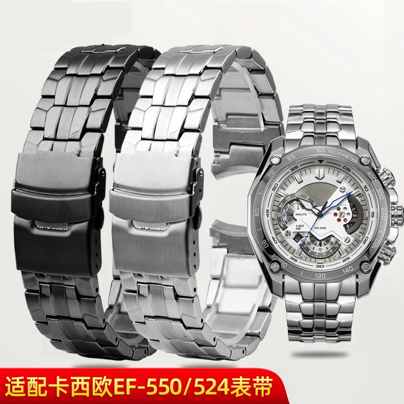 สายนาฬิกาข้อมือ สายซิลิโคน โลหะ สําหรับ Casio EDIFICE Watch EF-550 EF-524D