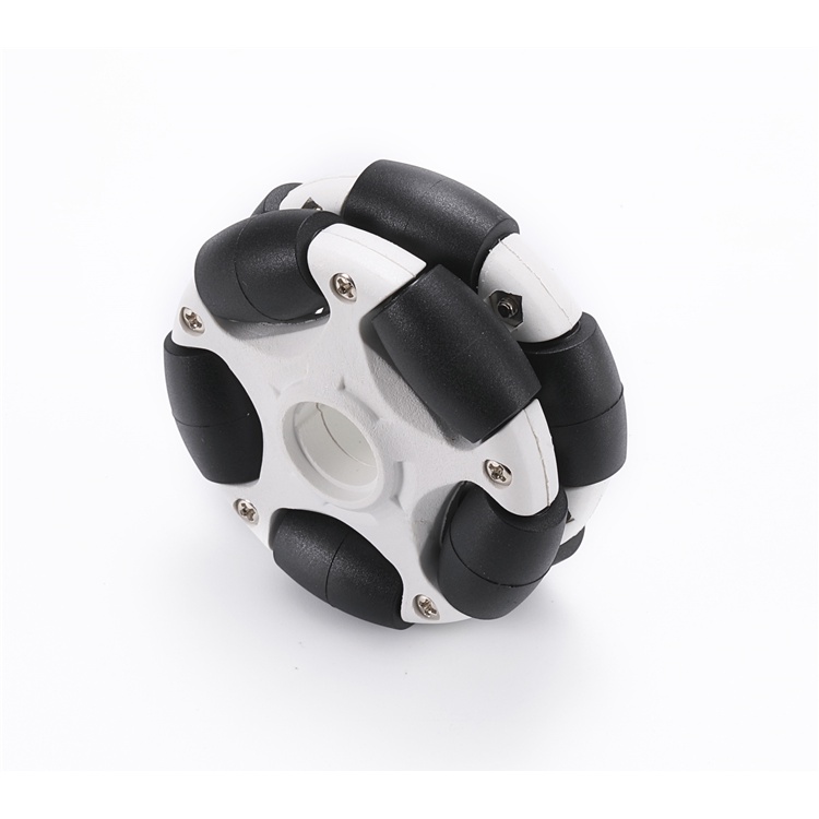 Omni wheel 58mm วัสดุพลาสติกคุณภาพสูง ล้อสีขาว (แถมข้อต่อมอเตอร์)