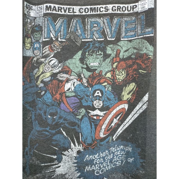 เสื้อยืด มือสอง ลายการ์ตูน Marvel อก 52 ยาว 30