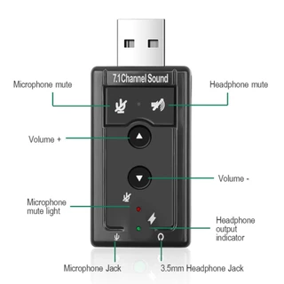 ✨USB SOUND ซาวด์การ์ด การ์ดเสียง ยูเอสบี ใช้งานง่ายสะดวก ไม่ต้องติดตั้ง เสียบใช้งานได้เลย