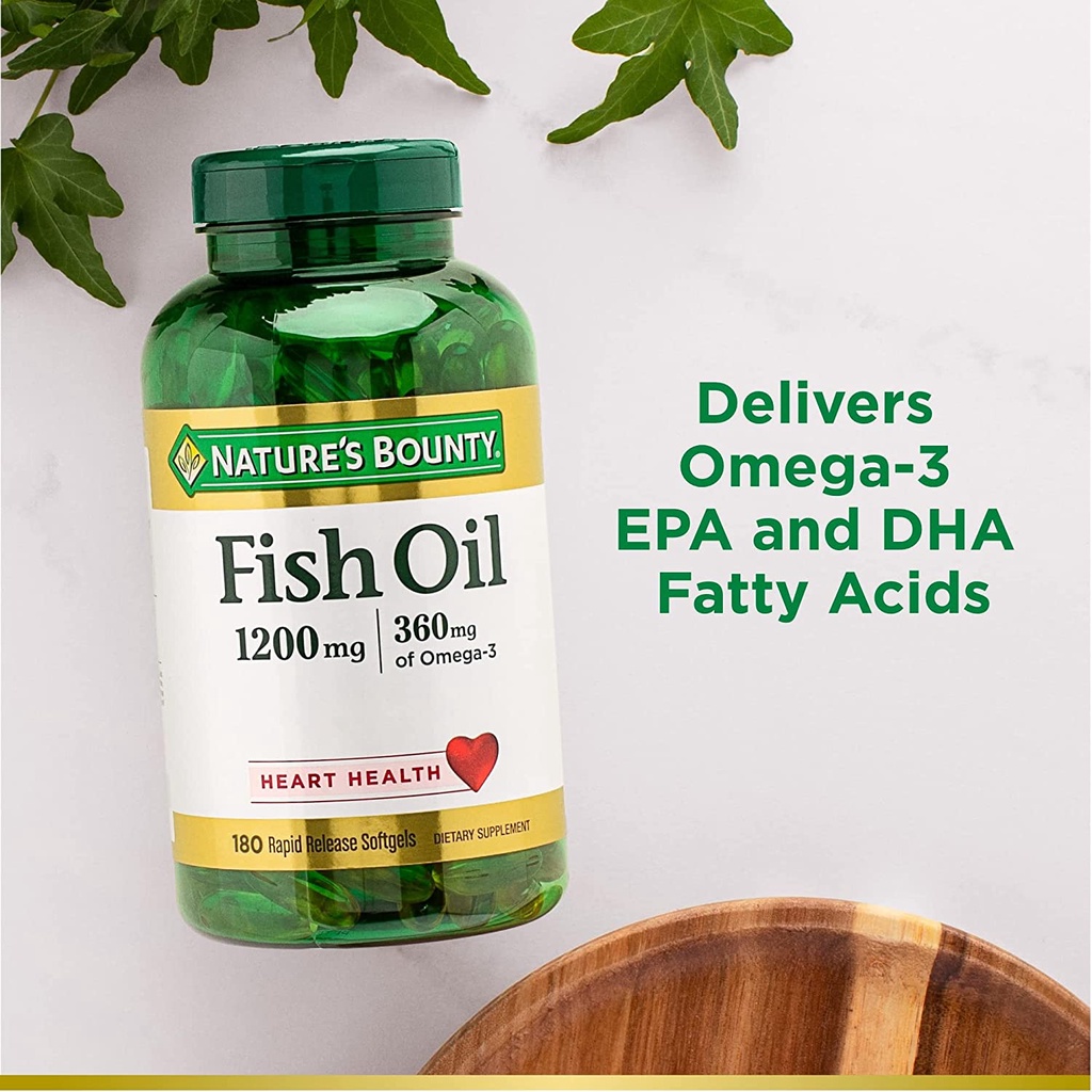 [ของแท้ 100%] NATURE'S BOUNTY FISH OIL ODOR-LESS HEART HEALTH