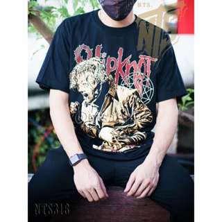 Slipknot เสิ้อยืดดำ เสื้อยืดชาวร็อค เสื้อวง New Type System  Rock brand Sz. S M L XL XXLเสื้อยืด_40