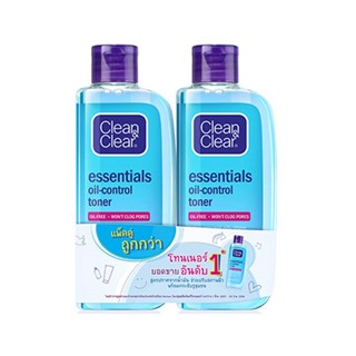 แพ็คคู่ โทนเนอร์ สูตรปราศจากน้ำมัน คลีนแอนด์เคลียร์ CLEAN AND CLEAR ESSENTIAL OIL CONTROL TONER 100มล