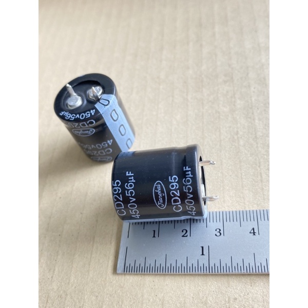 (แพ็ค1ตัว) C 56UF 450V คาปาซิเตอร์ 56UF 450VDC ขาเขี้ยว ขนาด22x25mm C56UF450V C 56UF450V C56UF 450V 