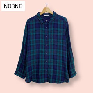 เสื้อ Norne ผ้าคอตต้อน100%เนื้อดี  เสื้อเชิ้ตทรงสวยน่ารัก Over size เท่ห์มาก ตัวยาว กระดุมหน้า กระเป๋าหน้า