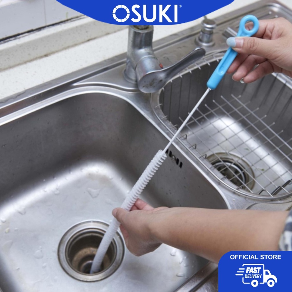 แปรงล้างท่อน้ําทิ้ง OSUKI - สีฟ้า (2 ชิ้น)