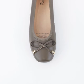 ST.JAMES รองเท้าหนังแท้/รองเท้าส้นแบน ส้น 1.5 CM. รุ่น EIFFEL สี D.KHAKI l รองเท้าคัทชู ผู้หญิง