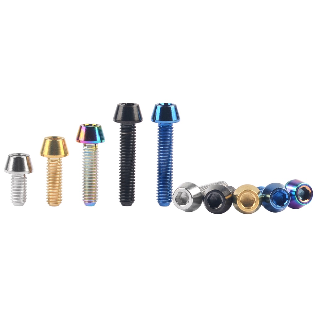 Wanyifa สลักเกลียวไทเทเนียม M4x8 10 12 15 20 มม.Allen Key Taper Head Bolt สกรูสําหรับจักรยาน Thumb Shifter