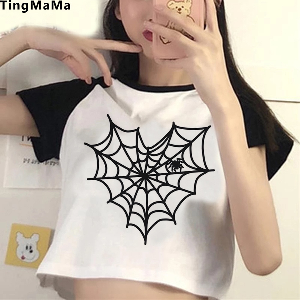 Y2k goth yk2 เสื้อครอปท็อป สไตล์วินเทจ วินเทจ 2000s