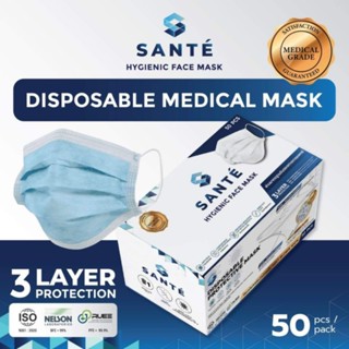 MASK DISPOSABLE MEDICAL 3 PLY (SANTE) สีขาว