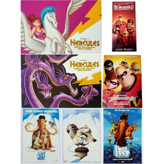 💢Handbill ยกเซต💢 การ์ตูน Hercules ,  Ice Age , The Incredibles แฮนด์บิล / ใบปิดหนัง (ยกเซต 2 - 3 ใบ)