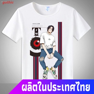 gothic เสื้อยืดลำลอง Anime T-shirtเสื้อยืดแขนสั้น One Piece Male Summer Tide Brand Round Neck Anime Short Sleeve เส_15