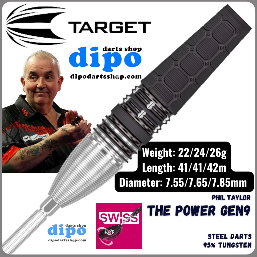 ลูกดอก TARGET Swiss Steel - PHIL TAYLOR POWER 9-FIVE GEN 9