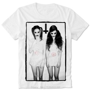 เสื้อยืดT Shirt Sexy Satanic s Antion Lavey Satan Church Inverted Cross Porn New Funny Print T Shirt Men Hot Brand Cloth