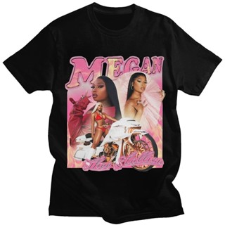 เสื้อยืดแขนสั้น เสื้อยืดแขนสั้น ขนาดใหญ่ พิมพ์ลายกราฟิกนักร้อง Megan Thee Stallion แฟชั่นสตรีท สไตล์ฮิปฮอป สําหรับผู้ชาย