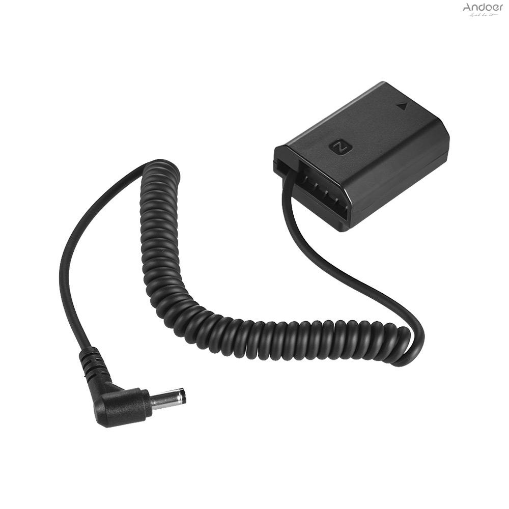 Andoer NP-FZ100 Dummy Battery Pack DC Coupler Connector Spring Cable for  A7III A9 A7RIII A7SIII