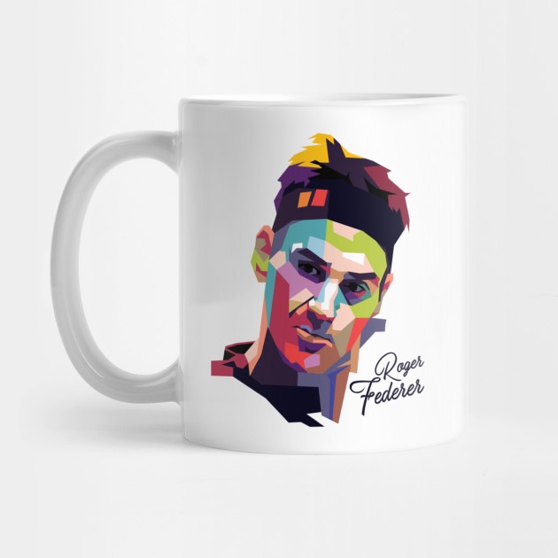Roger Federer Pop Art Portrait แก้วมัค