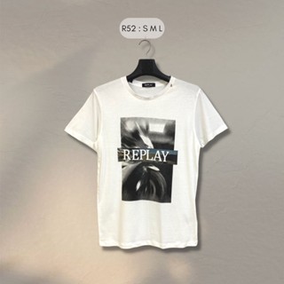 เสื้อยืด Replay (รหัส 052)  เสื้อยืดคอกลม คอตตอน100% สกรีนลายสวยๆ ใส่สบาย ชายและหญิงใส่ได้