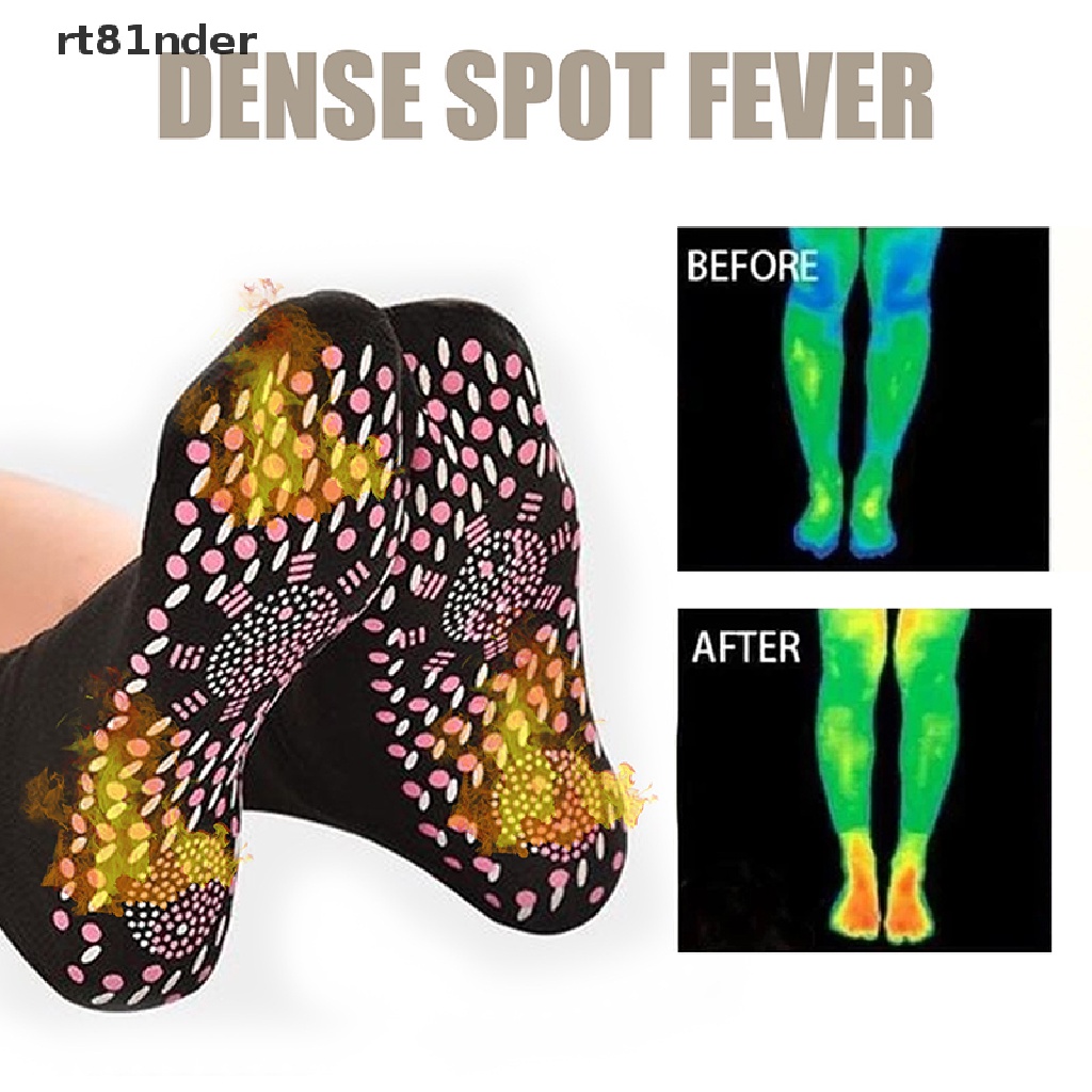 Rt Unisex Self-Heag Health Care ถุงเท้าทัวร์มาลีนบําบัดนวดเท้าถุงเท้าอุ่น n