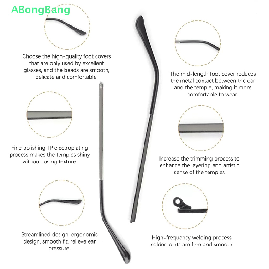 Abongbang 1 คู่ แว่นตากันแดด กันลื่น เครื่องมือซ่อม สากล อุปกรณ์เสริมแว่นตา เปลี่ยนขาแว่นตา แขน แว่น