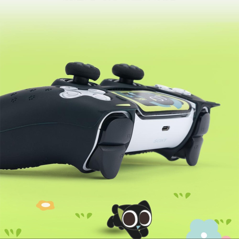 เคสซิลิโคนนิ่ม ลายแมวดําน่ารัก สําหรับจอยเกม Sony Playstation Dualsense 5 PS5