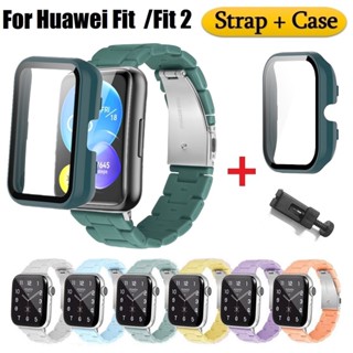 สาย+ เคส สําหรับ ขนมหวาน สี สาย Huawei watch fit 2 สายนาฬิกา huaweiwatch fit Huawei fit 2 สาย Huawei fit Strap + Huawei Watch fit 2 เคส เต็มจอ นิ่ม Huawei Watch fit 2 สาย พลาสติก Huawei fit 2 สาย เต็มรูปแบบ เคส Huawei Watch fit สาย huawei watch fit