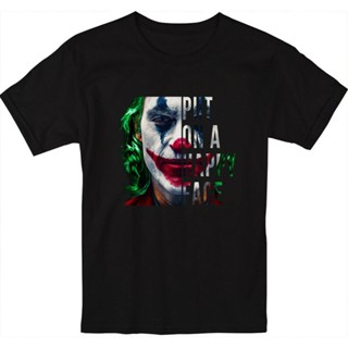 [COD] เสื้อยืดลําลอง ผ้าฝ้าย แขนสั้น พิมพ์ลาย Joker  Put On A Happy Face ของขวัญวันเกิด สําหรับผู้ชาย XS