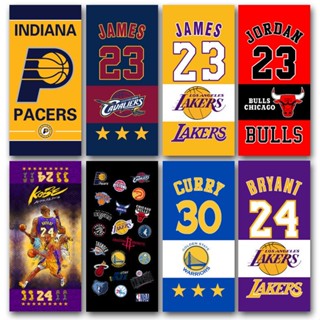 ผ้าขนหนูอาบน้ํา ดูดซับน้ําได้ดี ลาย NBA Kobe Lakers James ขนาดใหญ่ สําหรับเล่นกีฬาบาสเก็ตบอล