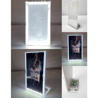 LED TABLE TENT ป้ายสอดกระดาษ LED ป้ายสอดอะคริลิค ป้ายประชาสัมพันธ์อะคริลิค LED Size ：(D11.5* H20 CM)