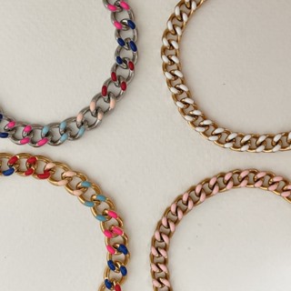 Hadesories Colorful Curb Chain Bracelet สร้อยข้อมือสแตนเลส เคลือบสีสัน