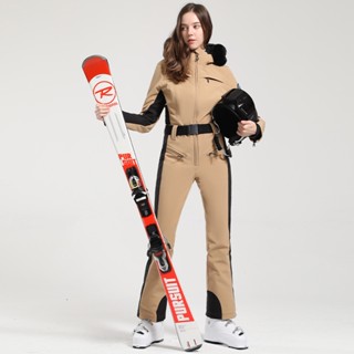 2223 Siamese ski suit womens professional double-board thickened warm windproof waterproof slim-fit snow suit outdoor ski equipment T8AR