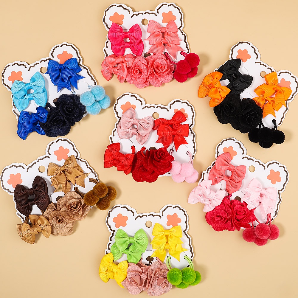 40 ชิ้น/เซ็ตดอกไม้หวาน Bow Scrunchies ยางรัดเด็กหวานผม Tie เด็กอุปกรณ์เสริมผมเด็กวันหยุดสาวของขวัญ