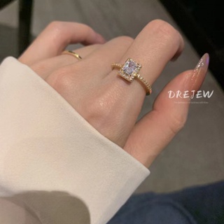 DREJEW สร้อยข้อมือ แหวนแฟชั่น ฝังเพทาย ทรงสี่เหลี่ยม เปิดได้…