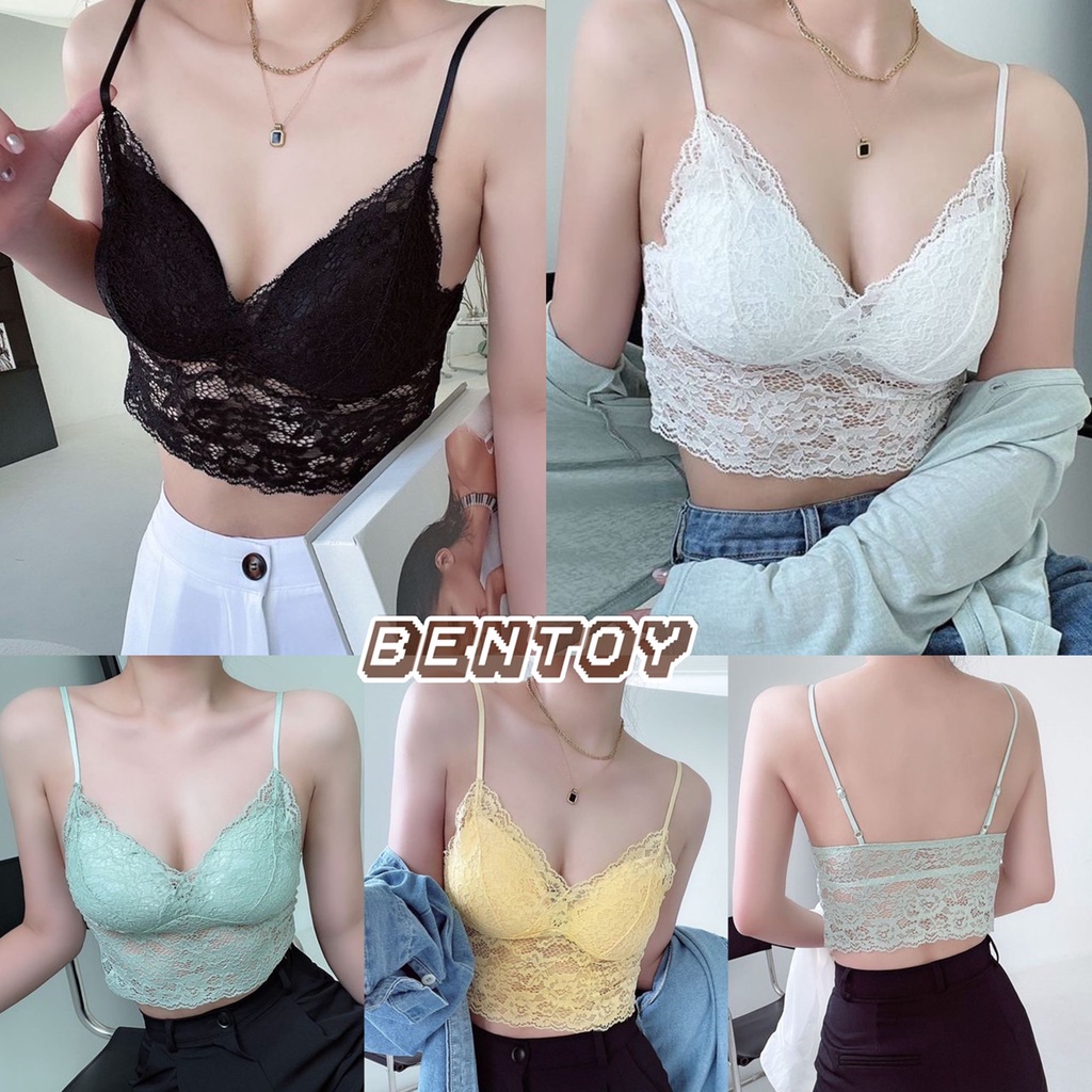 Bentoy(bratop2239)บราลูกไม้แบบใส่นอกได้ฟองน้ำในตัวเซ็กซี่หน้าวี