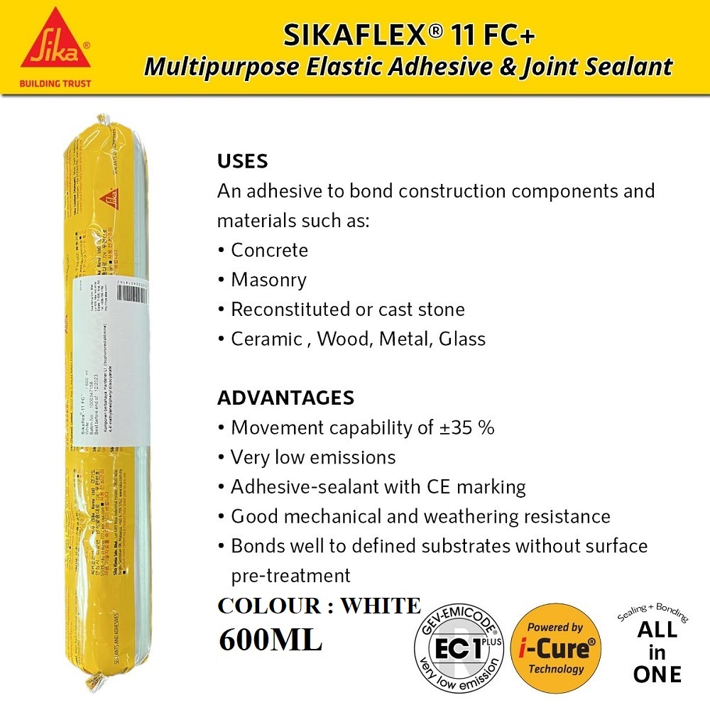 Sikaflex 11FC+ กาวยืดหยุ่นอเนกประสงค์ 600 มล. และสารซีลรอยต่อ / กาวซุปเปอร์