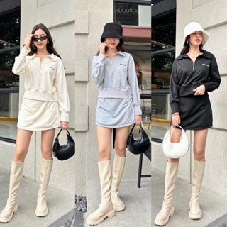 𝗡𝗲𝘄 𝗔𝗿𝗿𝗶𝘃𝗮𝗹🌨️🌨️ Sporty set (450฿ฟรีส่ง) ซ้อมรับลมหนาวแบบเบาๆ กับเซตสเวตเตอร์คอปก มีซิปหน้าอะไหล่เงิน on season