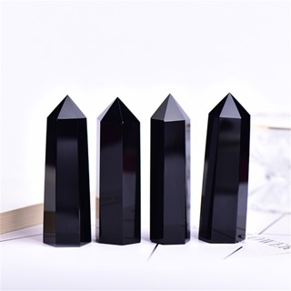 Obsidian Obelisk Dragon หินคริสตัลธรรมชาติ 40-80 มม. สําหรับตกแต่งบ้าน 1 ชิ้น