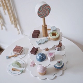 Atoys 🧁 คัพเค้กเซ็ท พร้อมชั้นวาง เค้ก เบเกอรี่ Nunukids 🍩 ของเล่นไม้ ของเล่นบทบาทสมมติ
