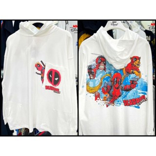 เสื้อฮู้ดแขนยาวMarvel ลิขสิทธิ์แท้ลายDeadpool สีขาว (HDG-005)