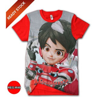 เสื้อยืด พิมพ์ลายการ์ตูน Mechamato Armored Hero 3 มิติ สําหรับเด็ก REG-R49