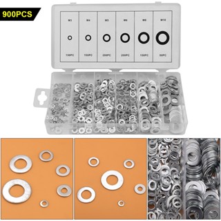 900pcs M3-M10 Washer A3 Steel Flat Plain Washers Assortment Kit with Box