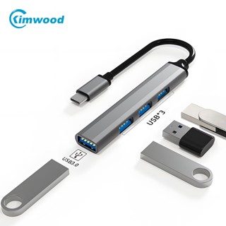 KIMWOOD USB HUB Type C ฮับ USB 4 พอร์ตฮับ 3.0 USB C HUB 4 in 1 อะแดปเตอร์ฮับ สำหรับ PC แล็ปท็อปอุปกรณ์เสริมคอมพิวเตอร์