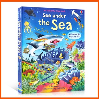 USBORNE หนังสือภาพภาษาอังกฤษ กระดาษแข็ง ซีทรูใต้ทะเล สําหรับเด็ก