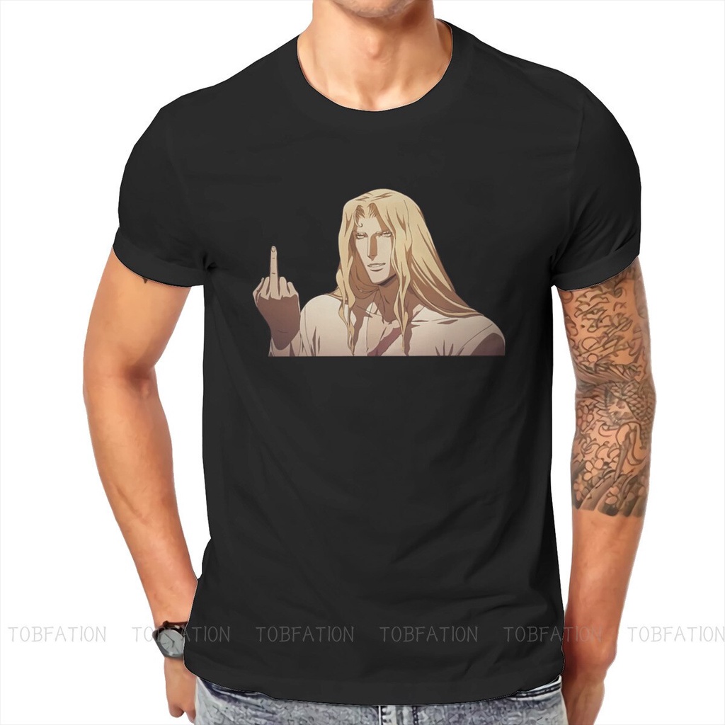 เสื้อยืด Alucard จากเกม Castlevania ลายคลาสสิก พร้อมลายเซ็น Flipping The Bird สำหรับแฟนๆ Alucard และ
