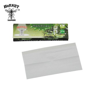 กระดาษโรล Hornet กลิ่นเมนทอล 78 มม 50 แผ่น/ตลับ 🌿 Hornet Menthol Flavored Rolling Papers 1 1/4 Size 50 Leaves/Booklets