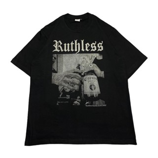 เสื้อยืด ลาย Ruthless SOECITY OVERSIZE "CORONA" สีดํา